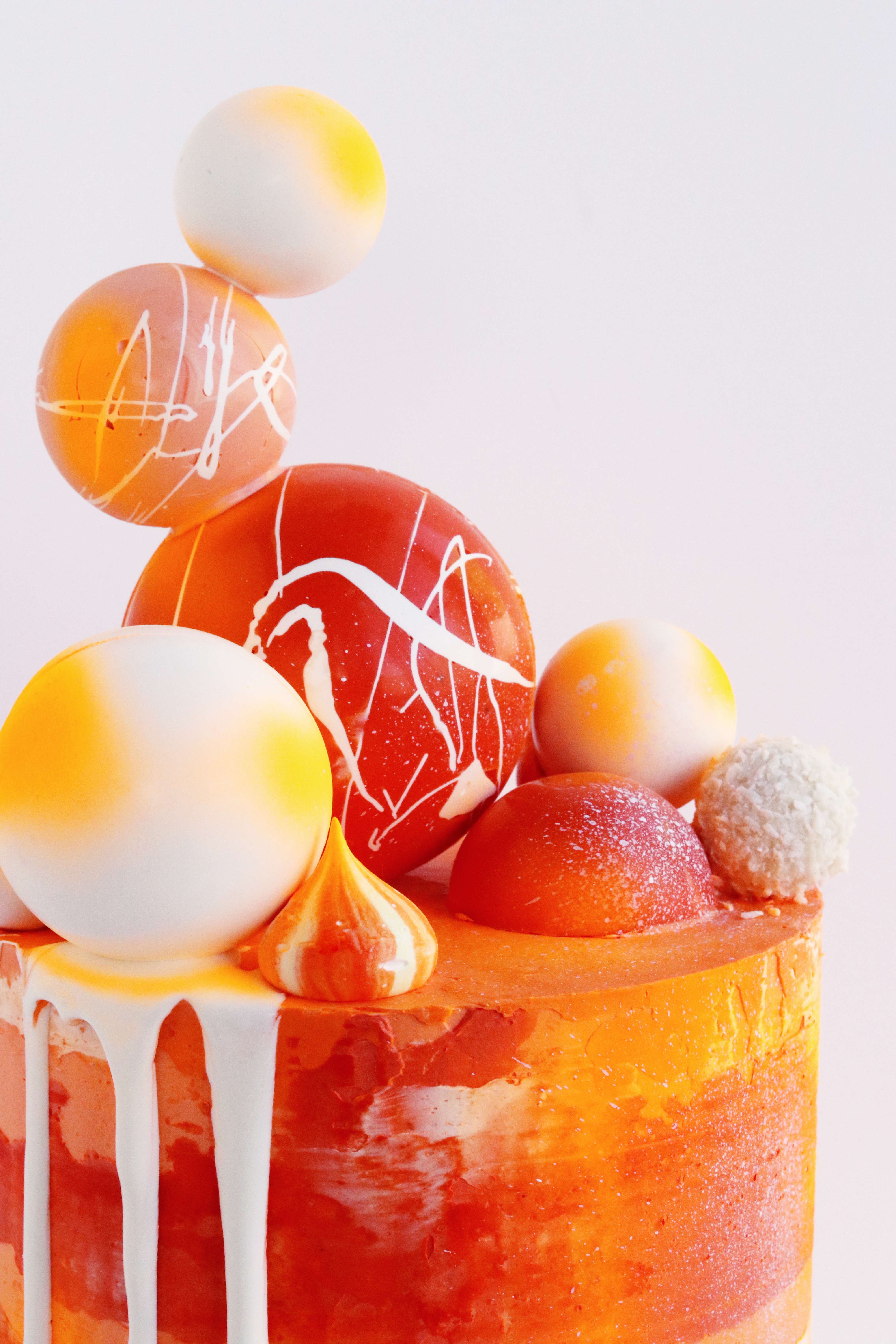 Orange sphere cake 1