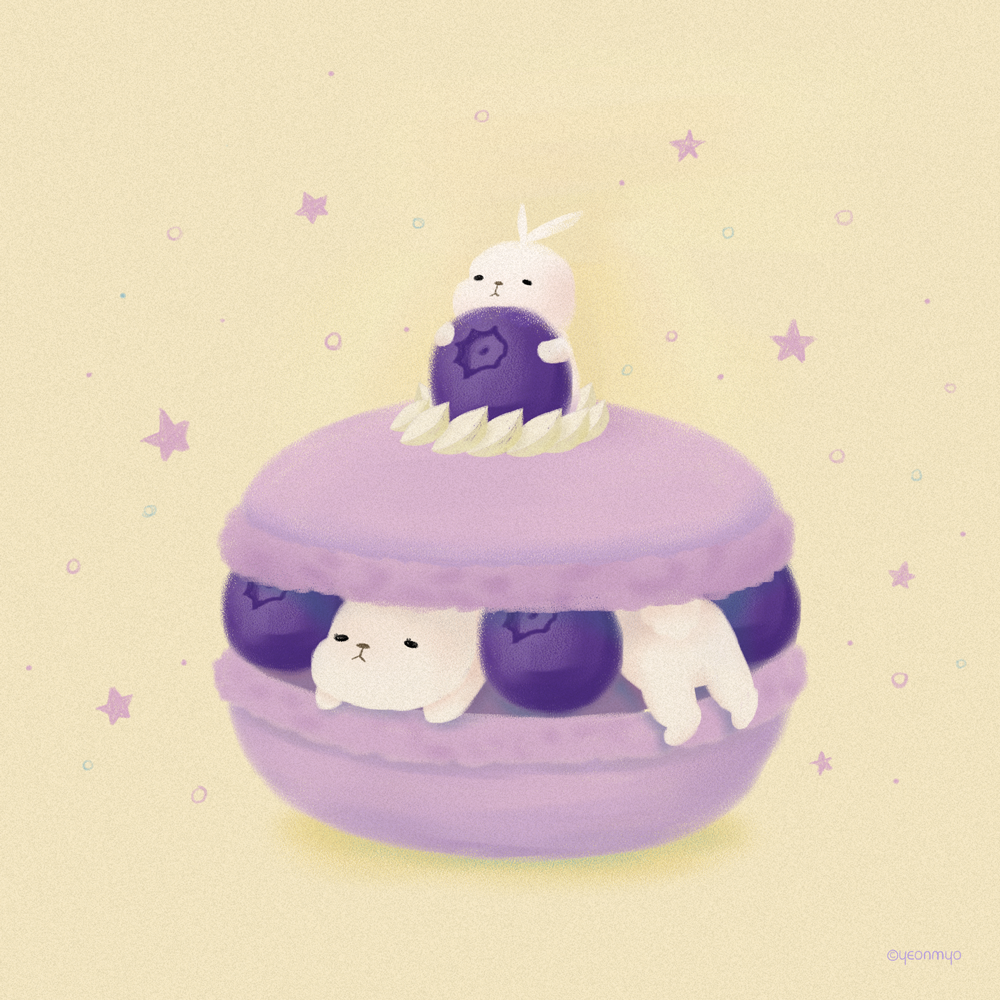 blueberry macaron