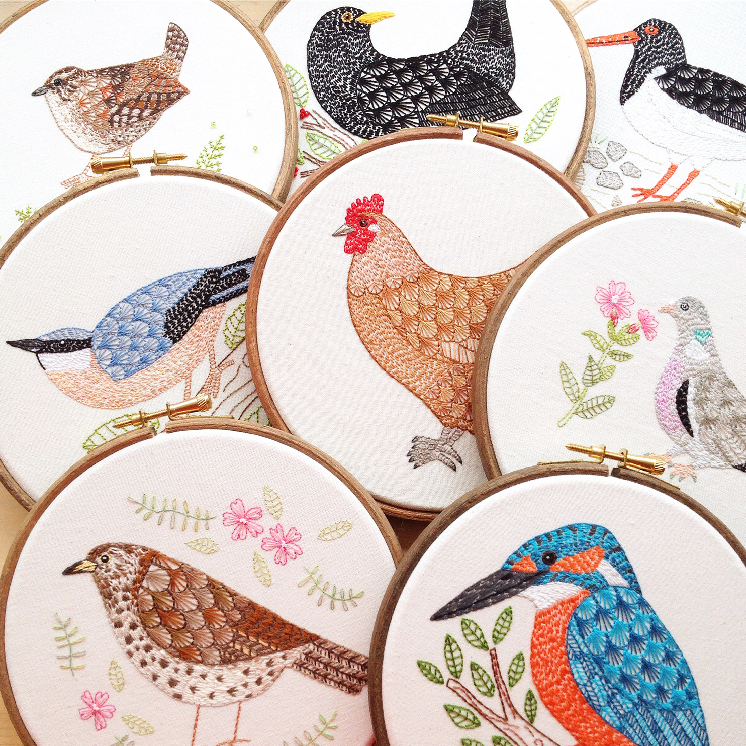 bird embroidery hoop art