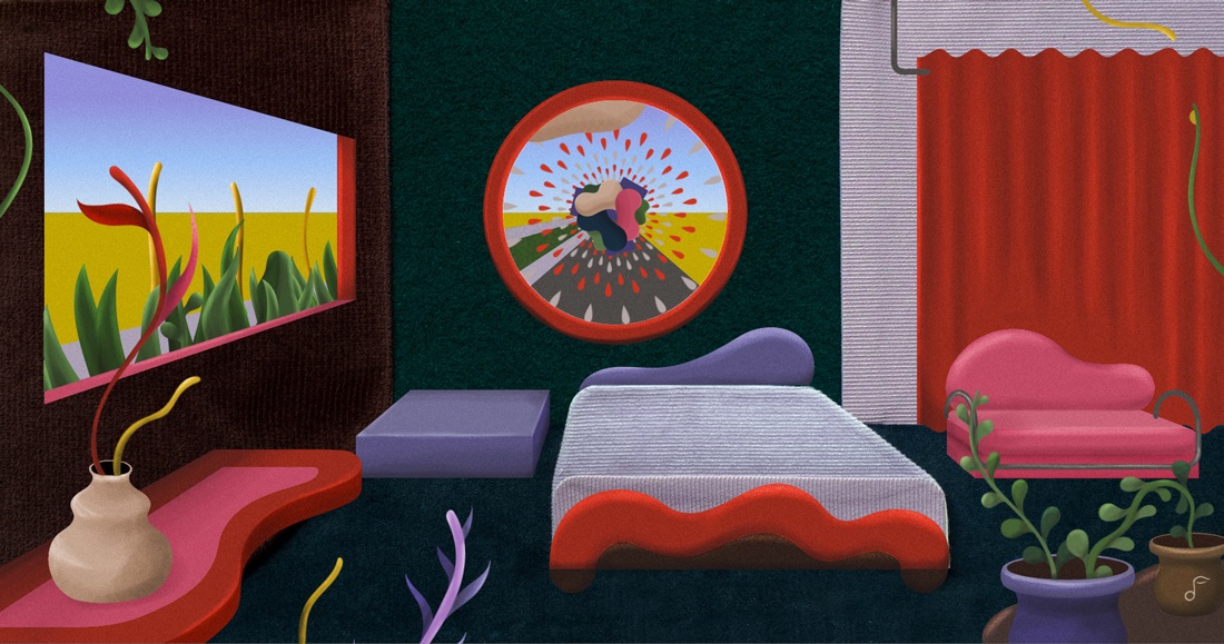 background surreal bedroom