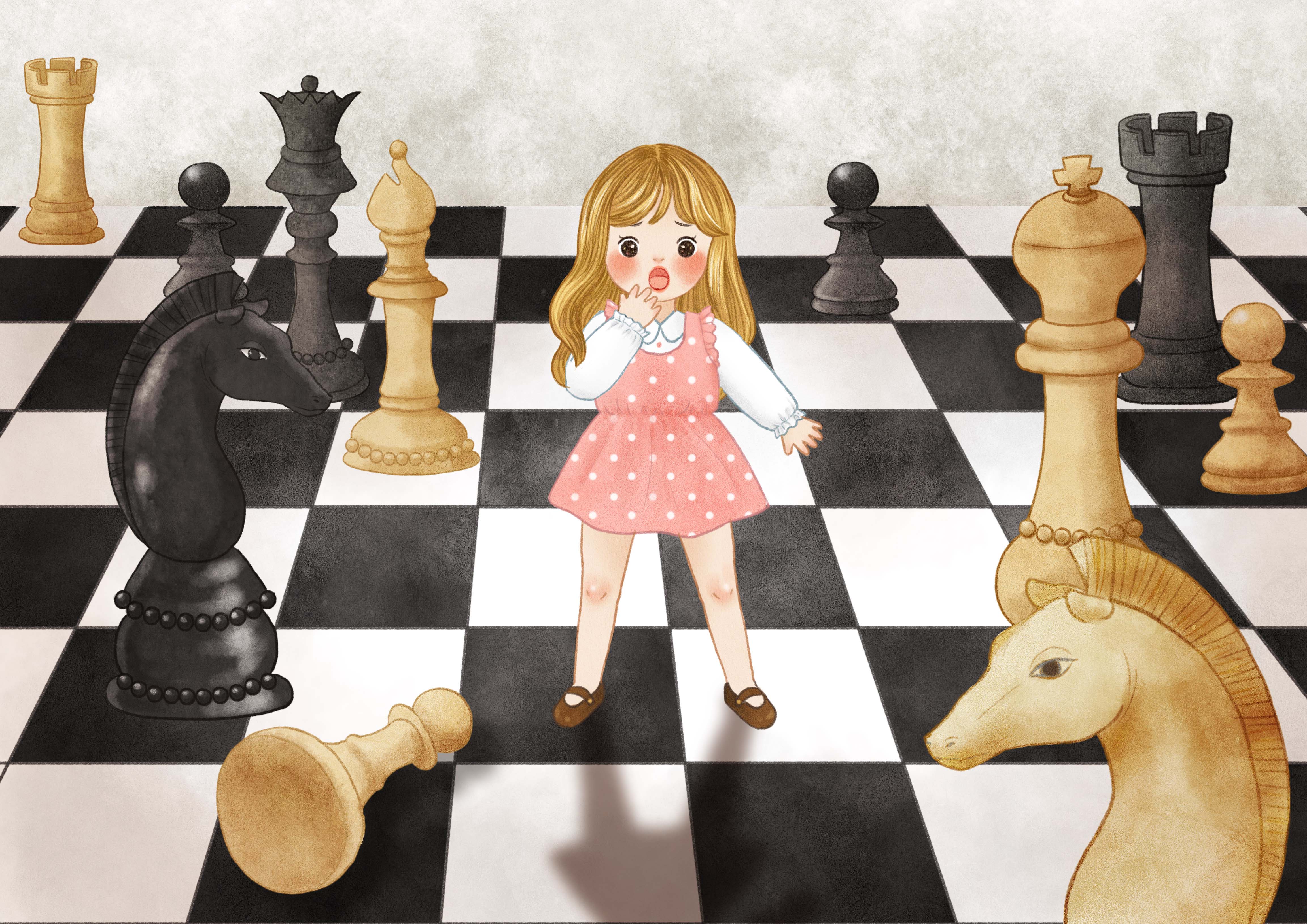 A chessboard girl