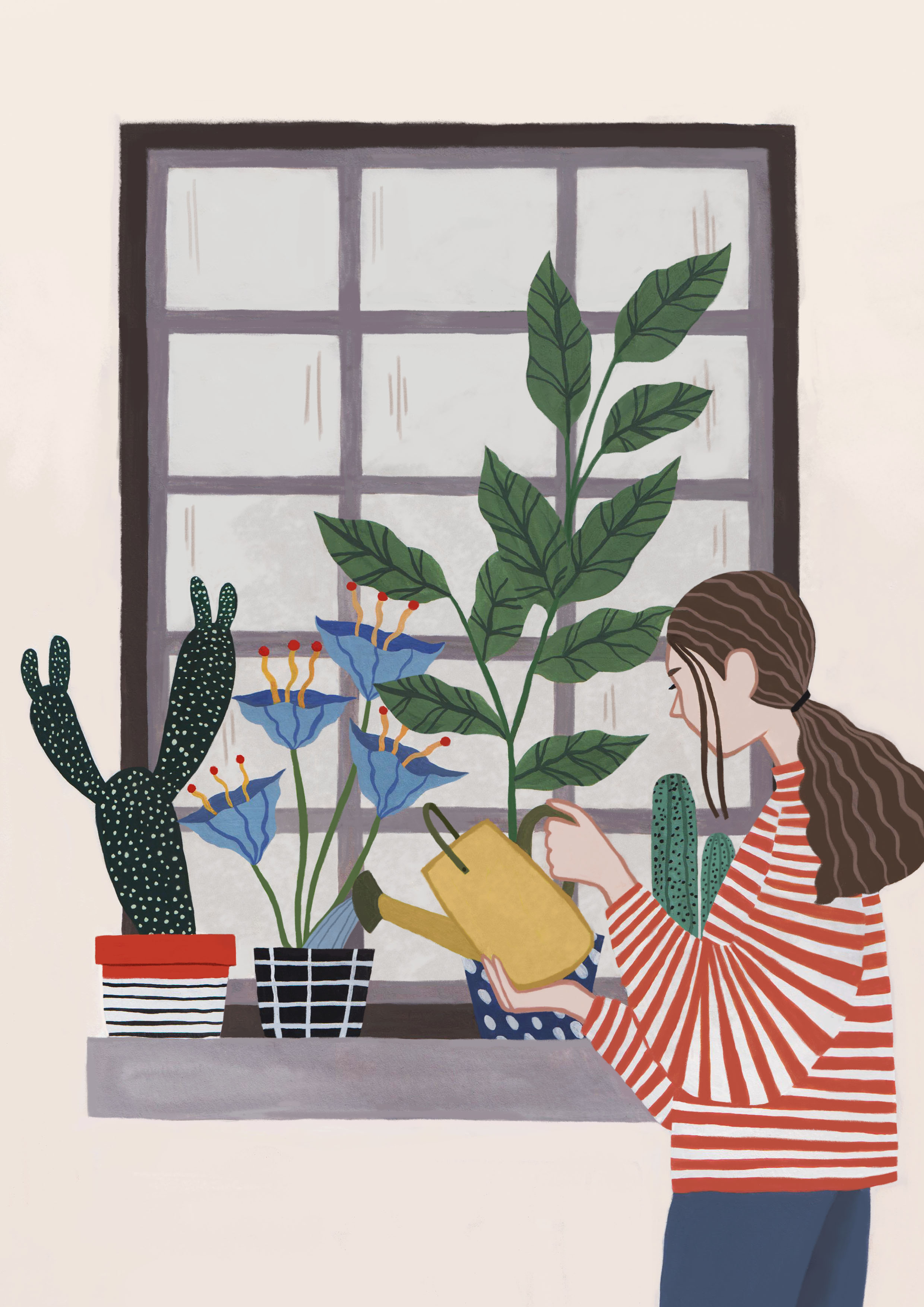 WATERING PLANTS ILLUSTRATION